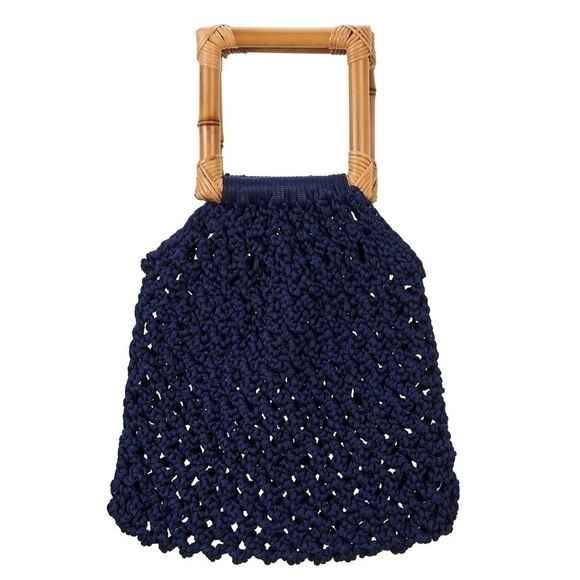 Nannacay Juniper Bag Macrame with Bamboo Handles NWT - Picture 2 of 7